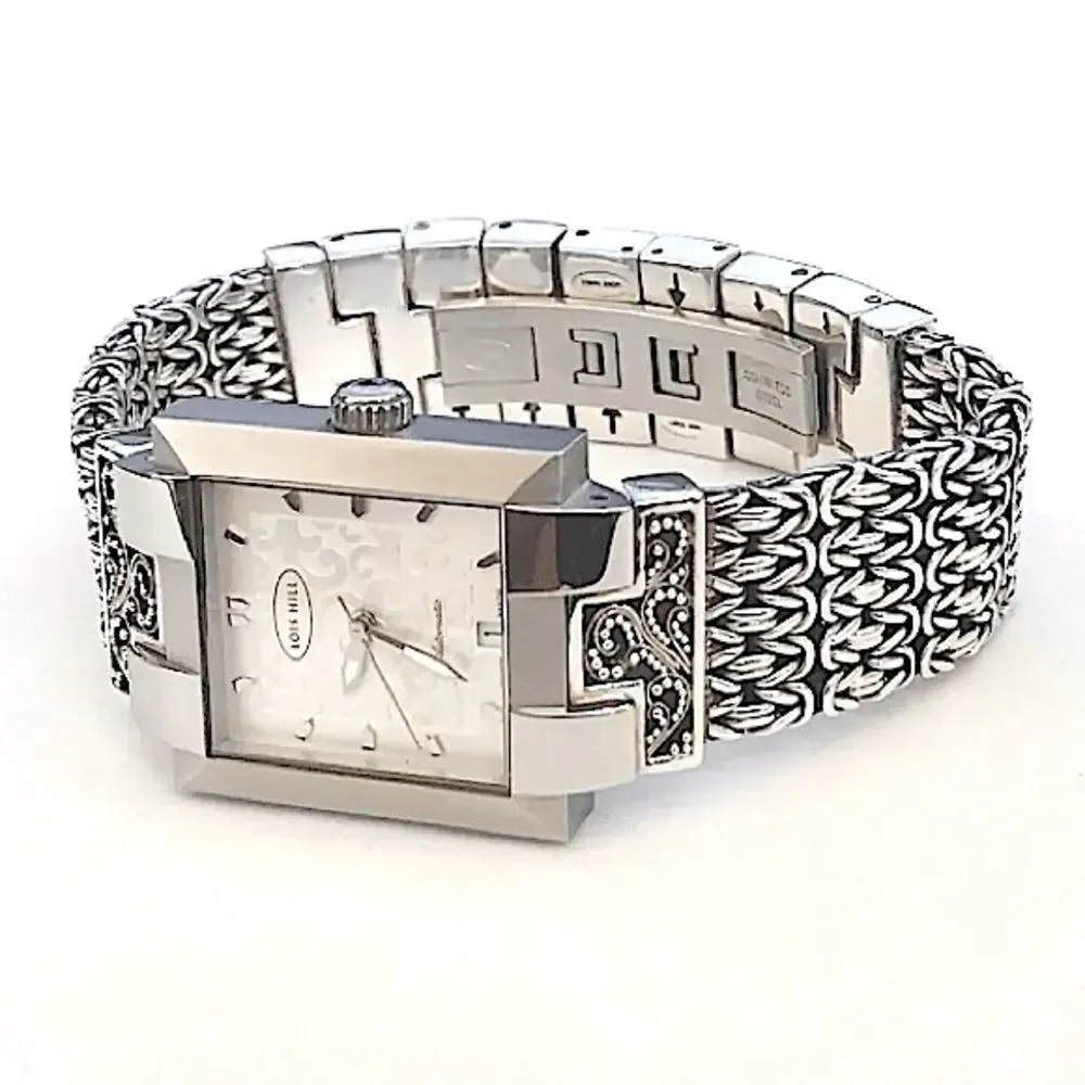 LOIS HILL Sterling Silver Bracelet Automatic Swiss Movement Watch NWOT - Picture 8 of 12